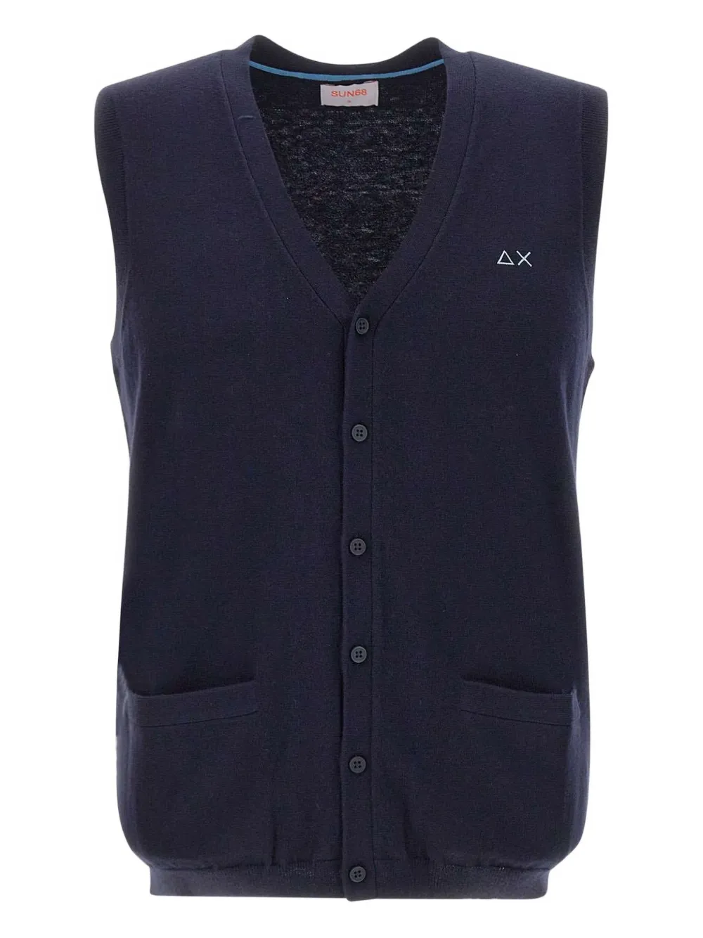 

Жилет с V-образным вырезом и вышитым логотипом Sun68, синий