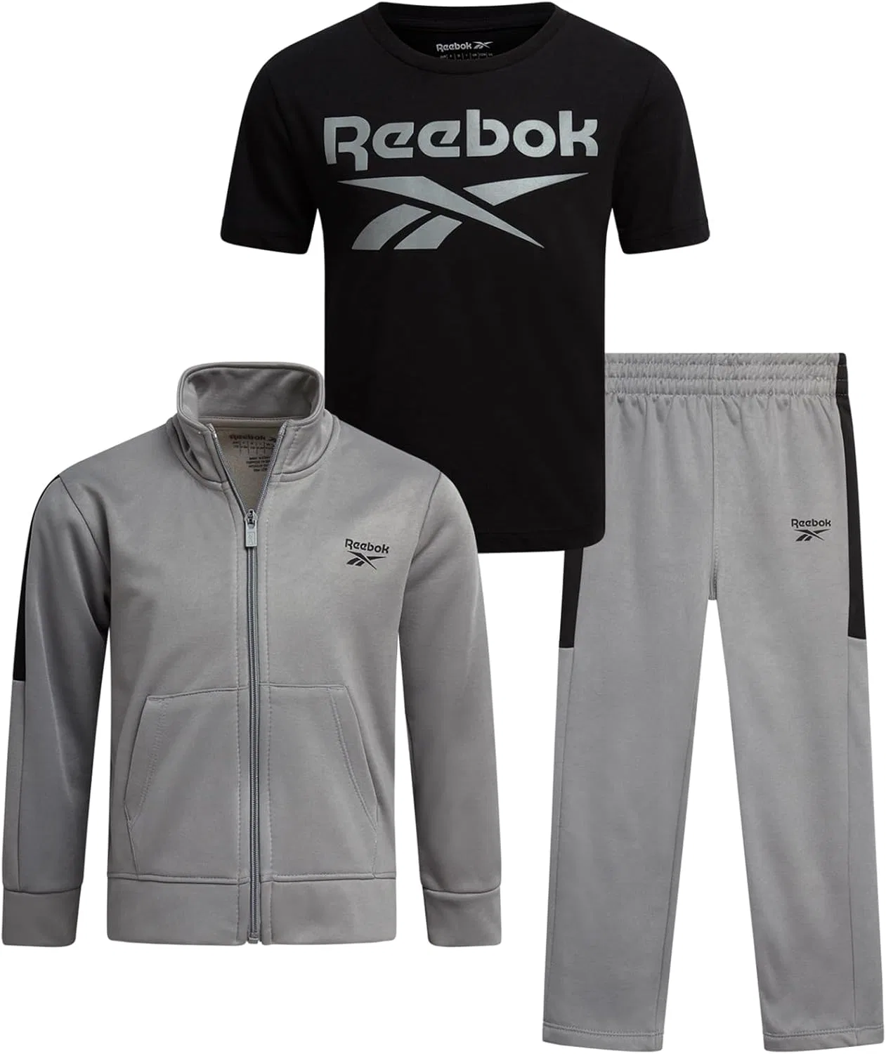 Спортивный костюм для мальчиков Reebok, 3 предмета, серый