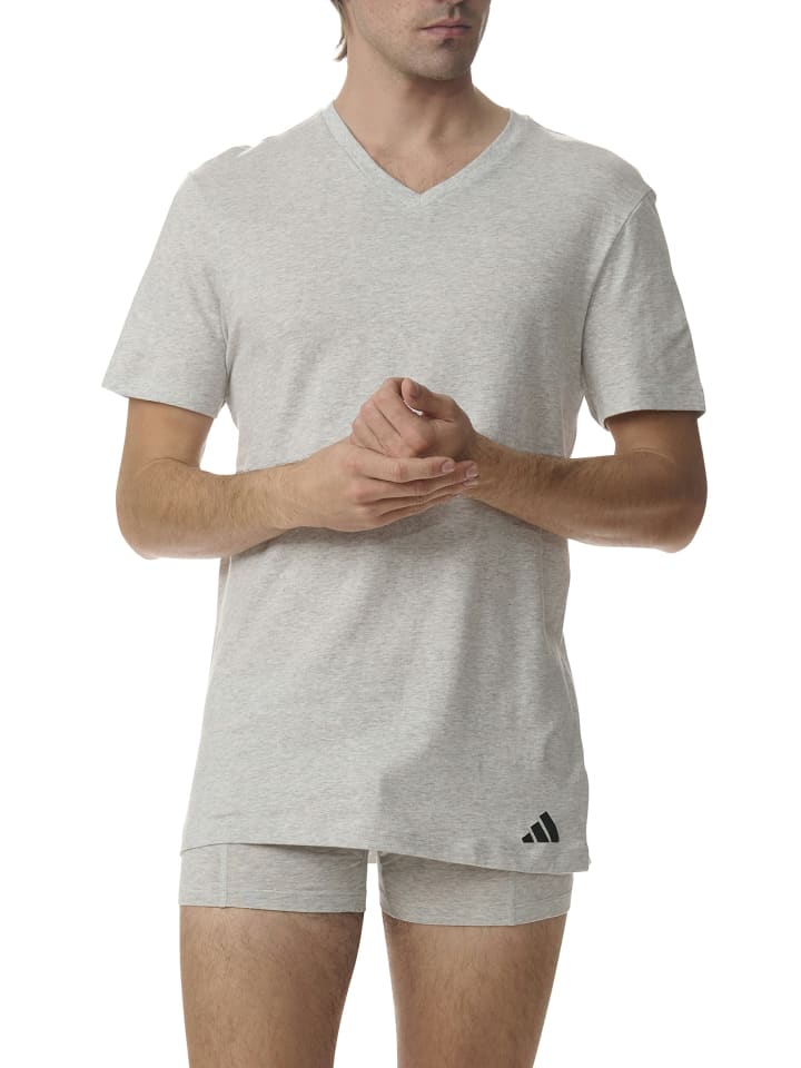 Футболка Basic с V-образным вырезом 9P в цвете Multi adidas — фото 3
