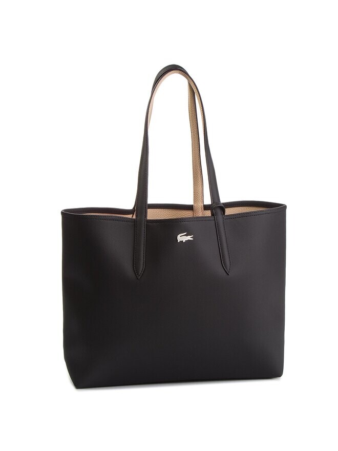 

Сумка Lacoste Shopping Bag NF2142AA Schwarz, бежевый/черный