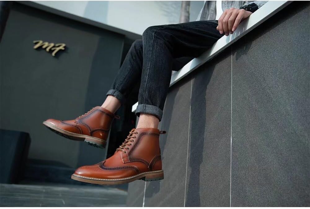 Мужские ботинки Arkbird Chukka из натуральной кожи, классические повседневные ботинки оксфордского стиля, коричневый — фото 3