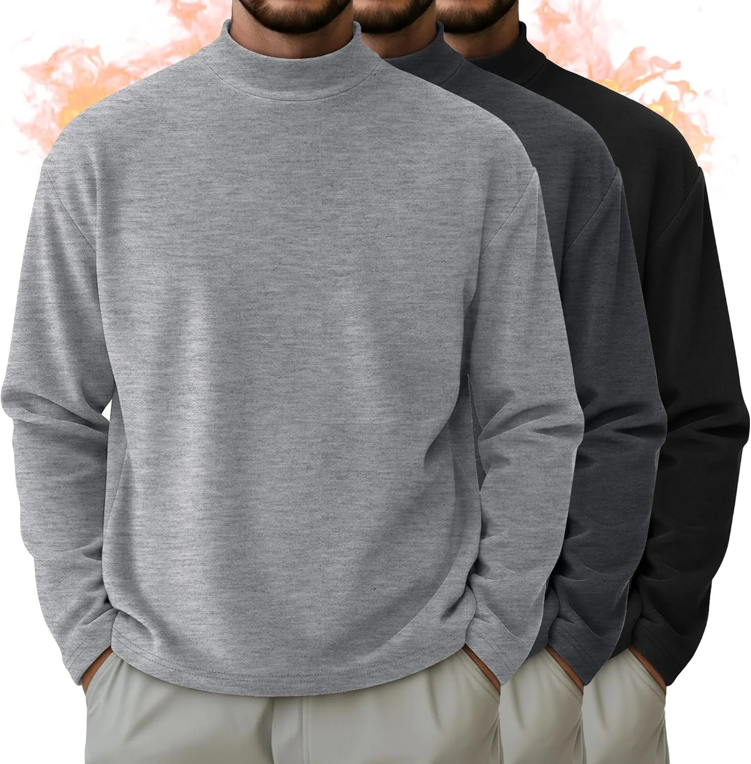 

3 мужские водолазки термобелье с длинным рукавом August Alley