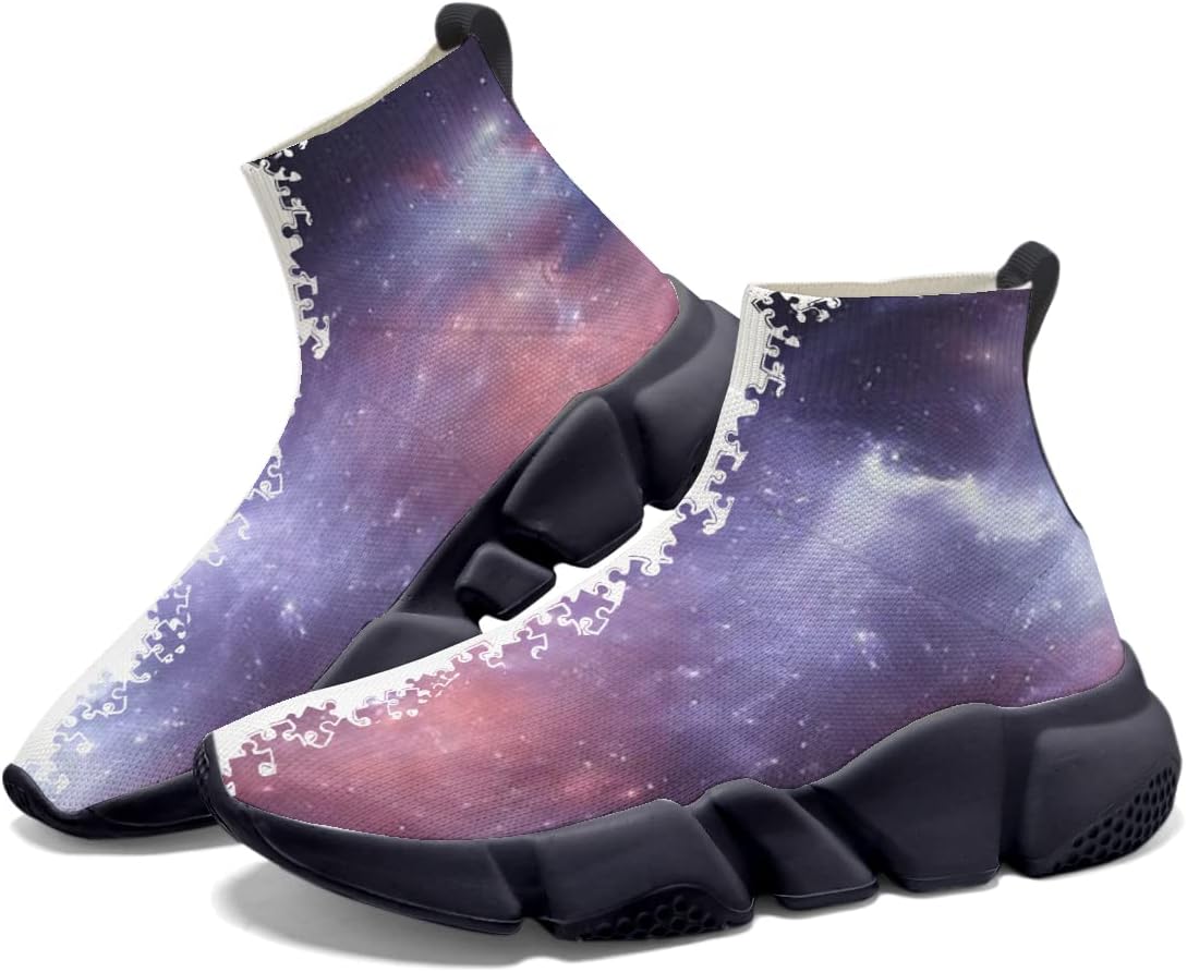 

Мужские легкие кроссовки для бега, повседневные, для тенниса и спорта, дышащие, вязаные, прогулочные, с противоскользящей подошвой, носочные, женские кеды, с рисунком «Звездное небо» и граффити Hetios, Starry Sky 03