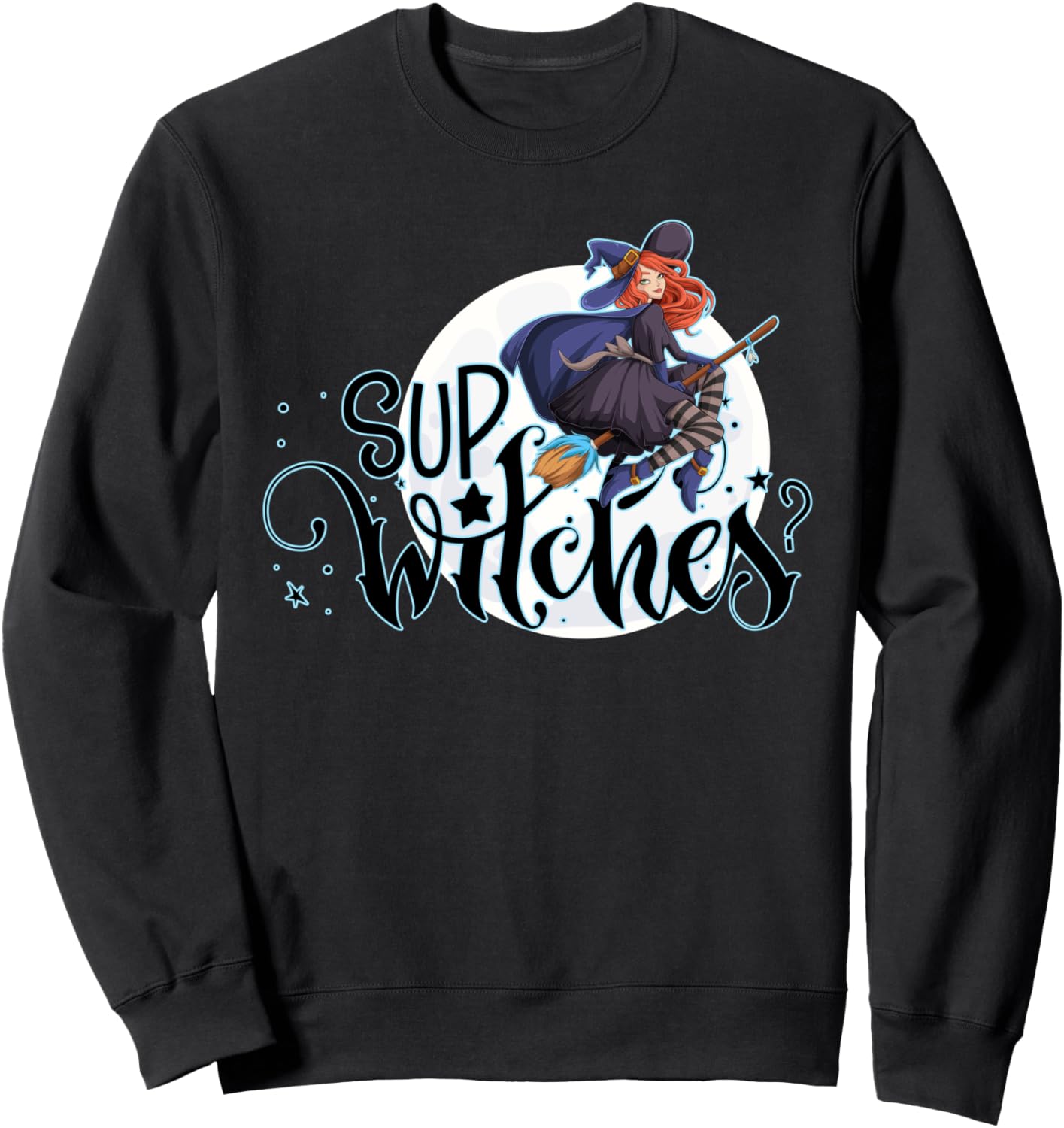 

Забавная ведьма, ретро-стиль, Хэллоуин, милая жуткая ведьминская толстовка Sup Witches Fun Halloween Retro Witchy Vibe, черный