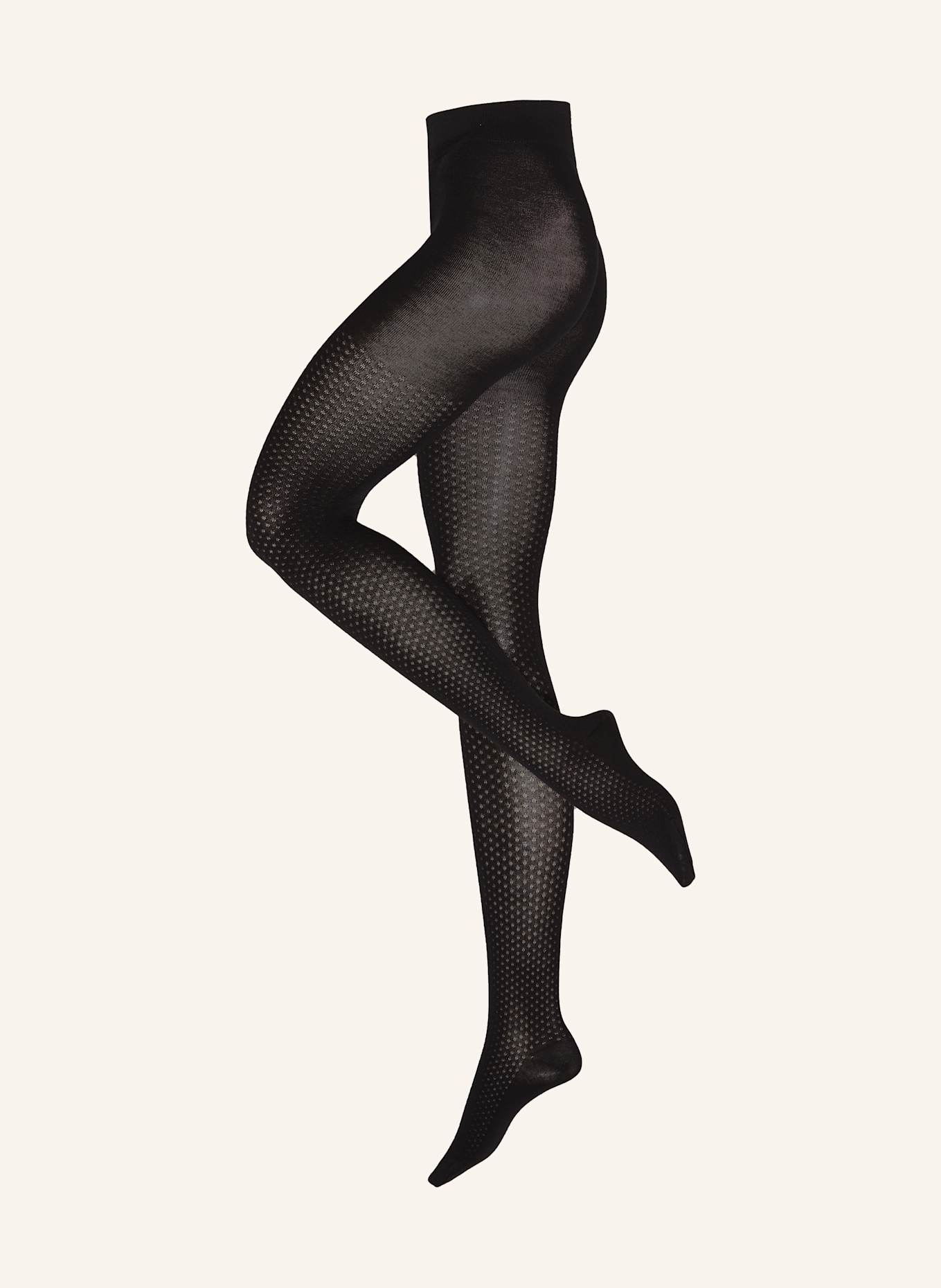 

Колготки из мериносовой шерсти в горошек Wolford, черный