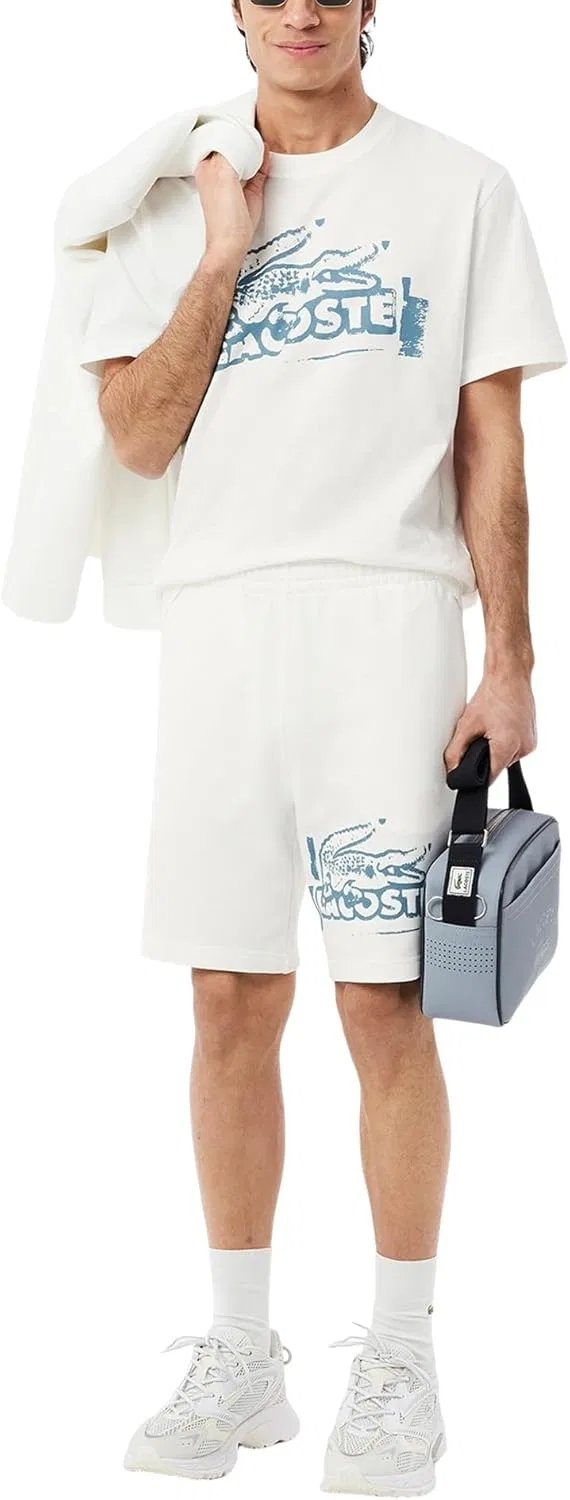Шорты Lacoste Regular Fit Spray Paint, Flour/Limestone — фото 4