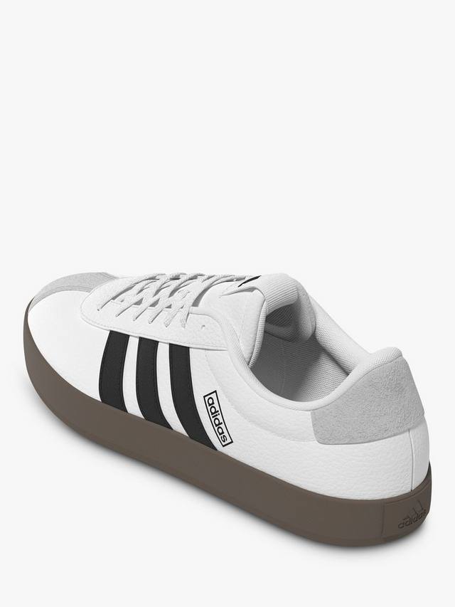 Кроссовки на контрастной подошве vl court adidas, белый/черный — фото 4