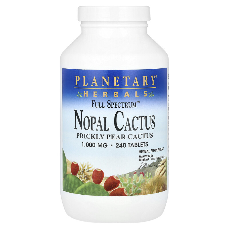 

Planetary Herbals, Full Spectrum кактус нопал, 1000 мг, 240 таблеток