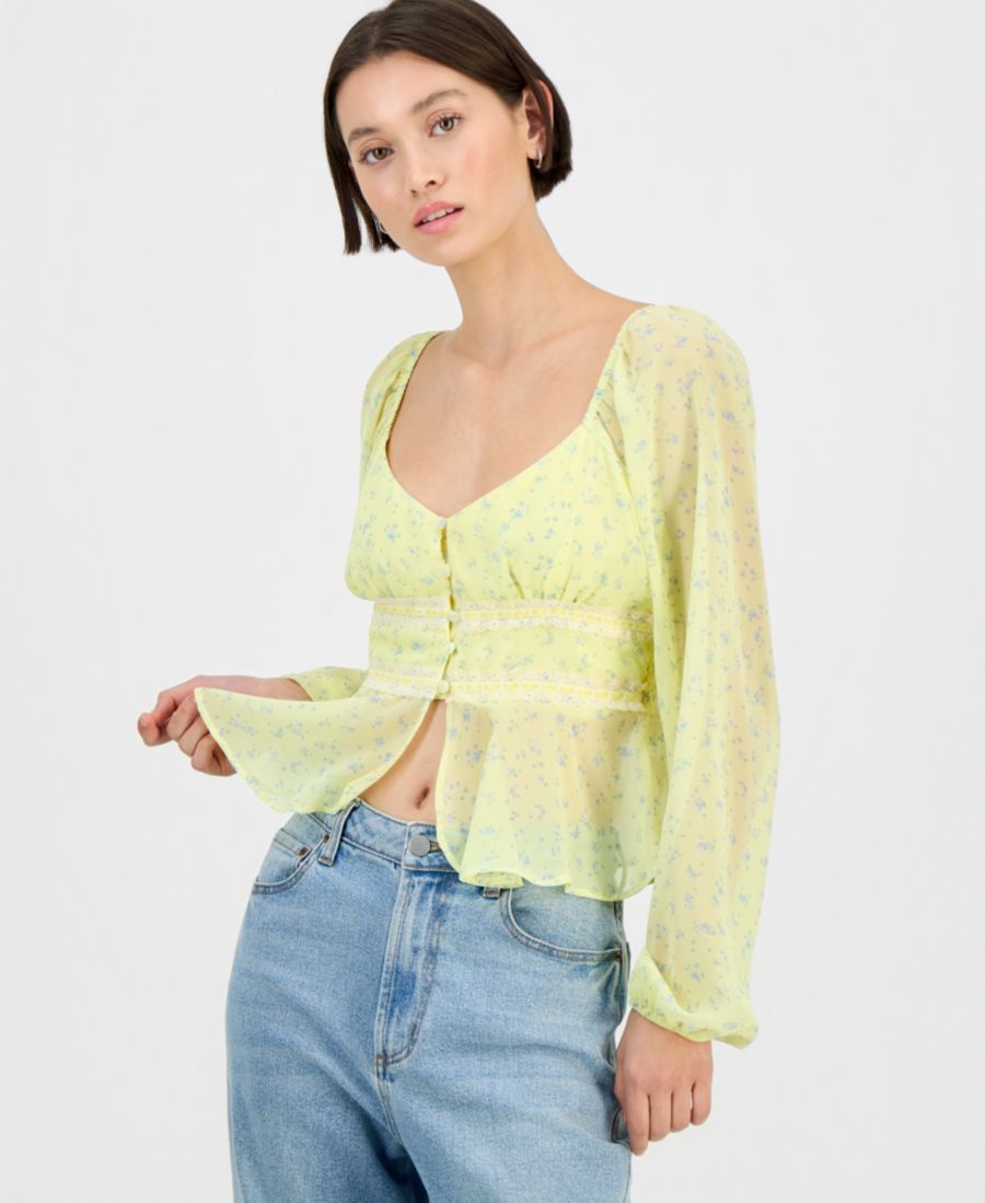 

Детская блузка с длинными рукавами и пуговицами спереди Derek Heart, Lemonade