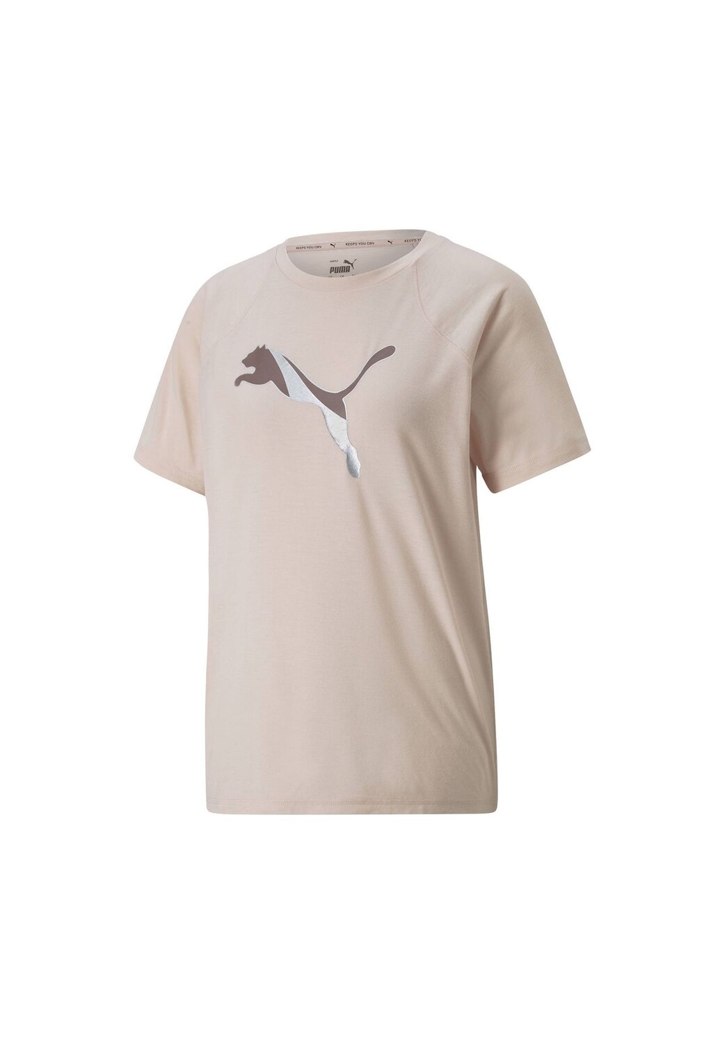 

Женская футболка - Evostripe Tee, круглый вырез, короткий рукав, однотонная PUMA, розовый