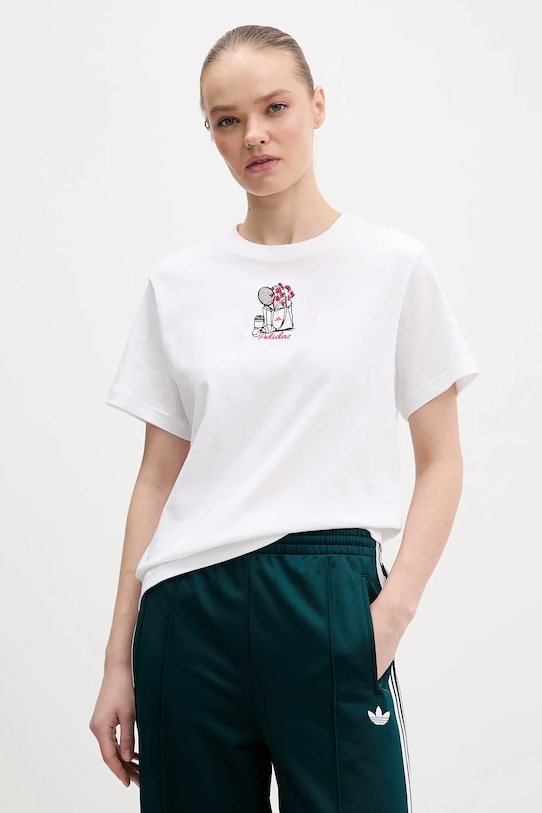 

Хлопковая футболка Adidas, белый