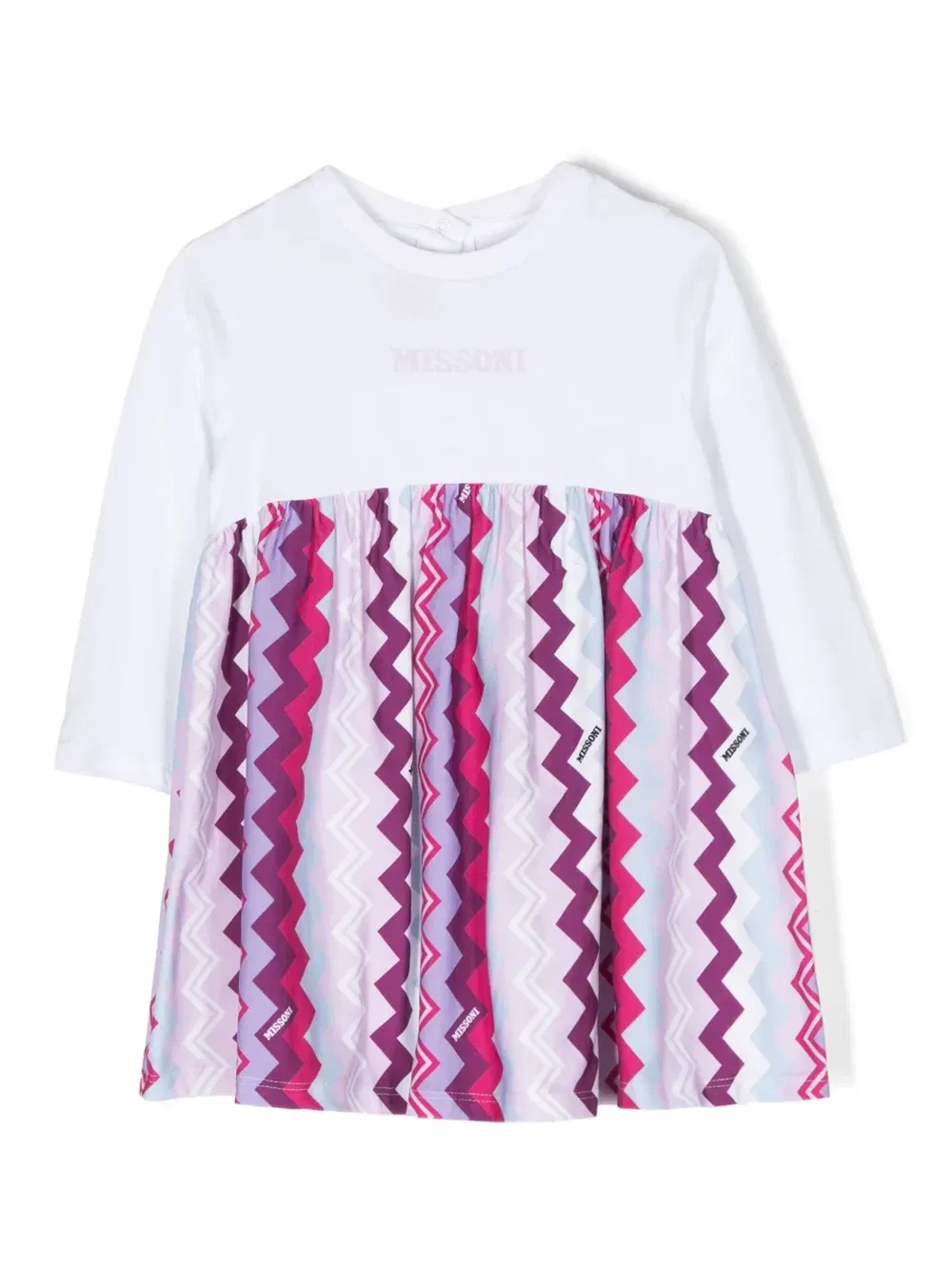 Платье с узором шеврон Missoni Kids, розовый
