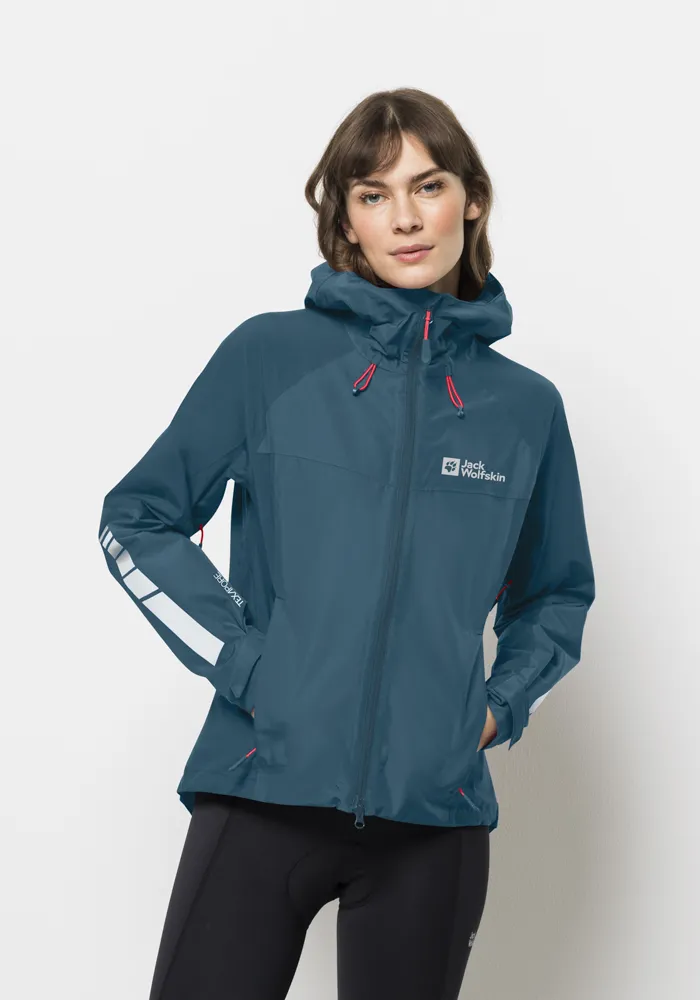 

Велосипедная куртка Jack Wolfskin "MOROBBIA 2L JKT W", с капюшоном, синий