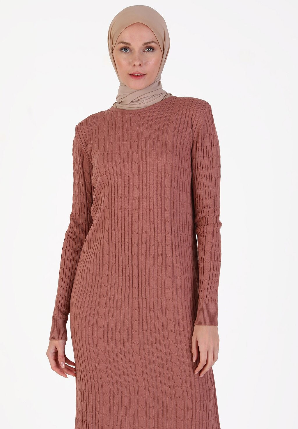 

Платье-джемпер MODEST-TAVIN Modanisa, розовый