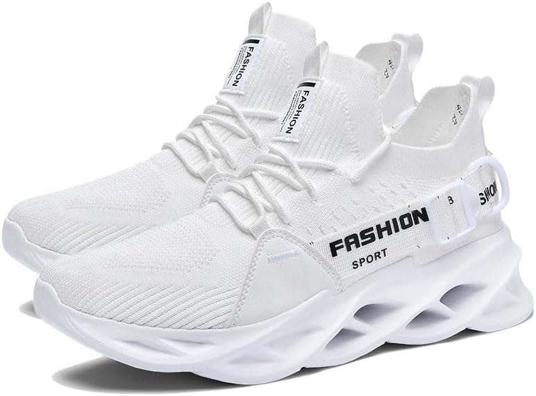 

Мужские кроссовки для бега с нескользящей подошвой, для тенниса и ходьбы, стиль Blade, модные спортивные кроссовки для тренировки и зала Odipon, белый