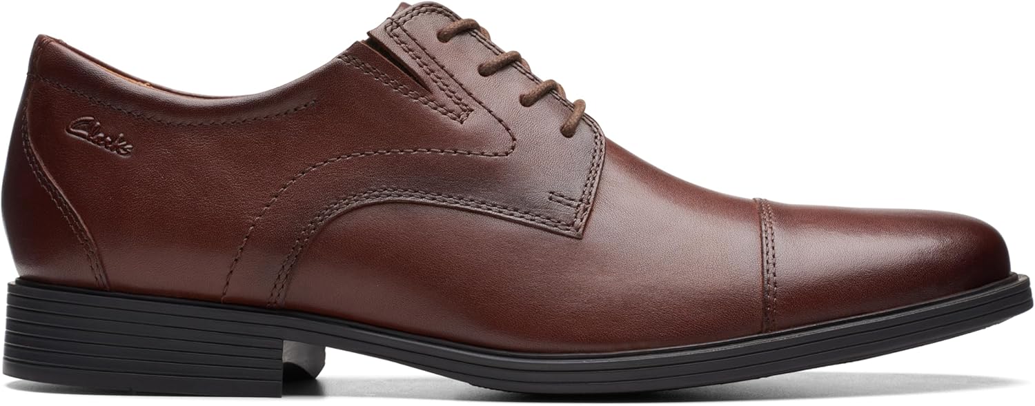 Мужские оксфорды Clarks Whiddon Cap, Mahogany Leather — фото 2