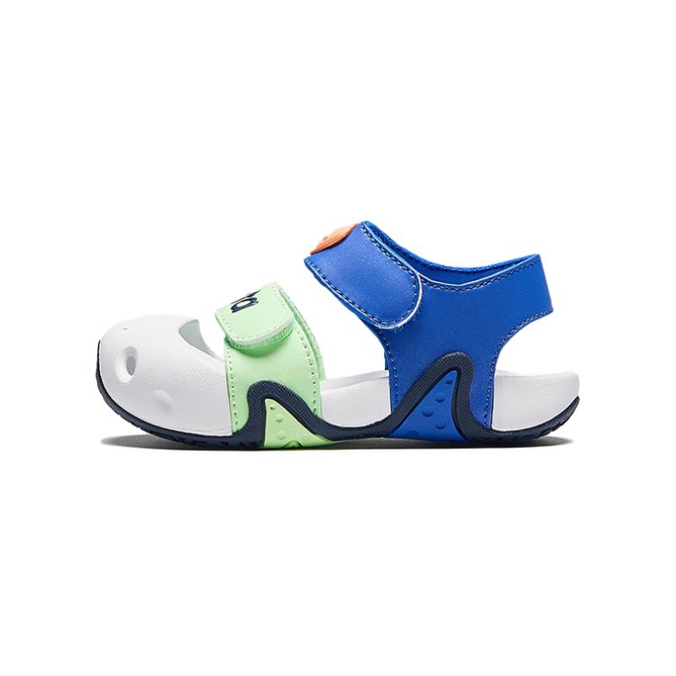 Звезда противоскользящие амортизирующие низкие детские ботинки blue green white baby Antakids, Sea синий/fluorescent светло-grass зеленый — фото 3