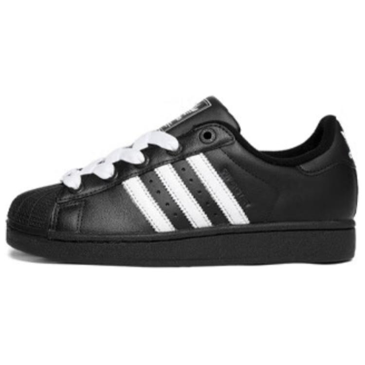 

SUPERSTAR износостойкие низкие детские кроссовки для повседневной жизни Adidas Originals, черный/белый