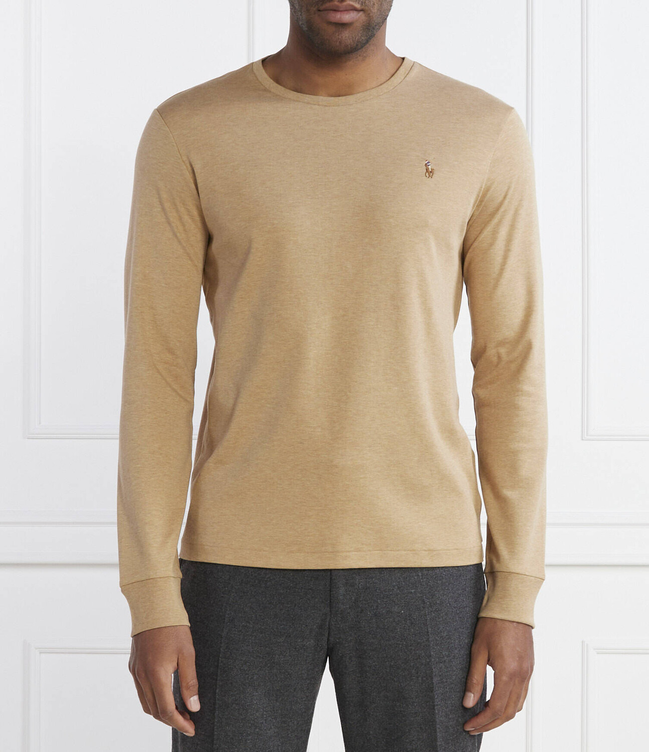 

Лонгслив POLO RALPH LAUREN Custom slim fit, песочный