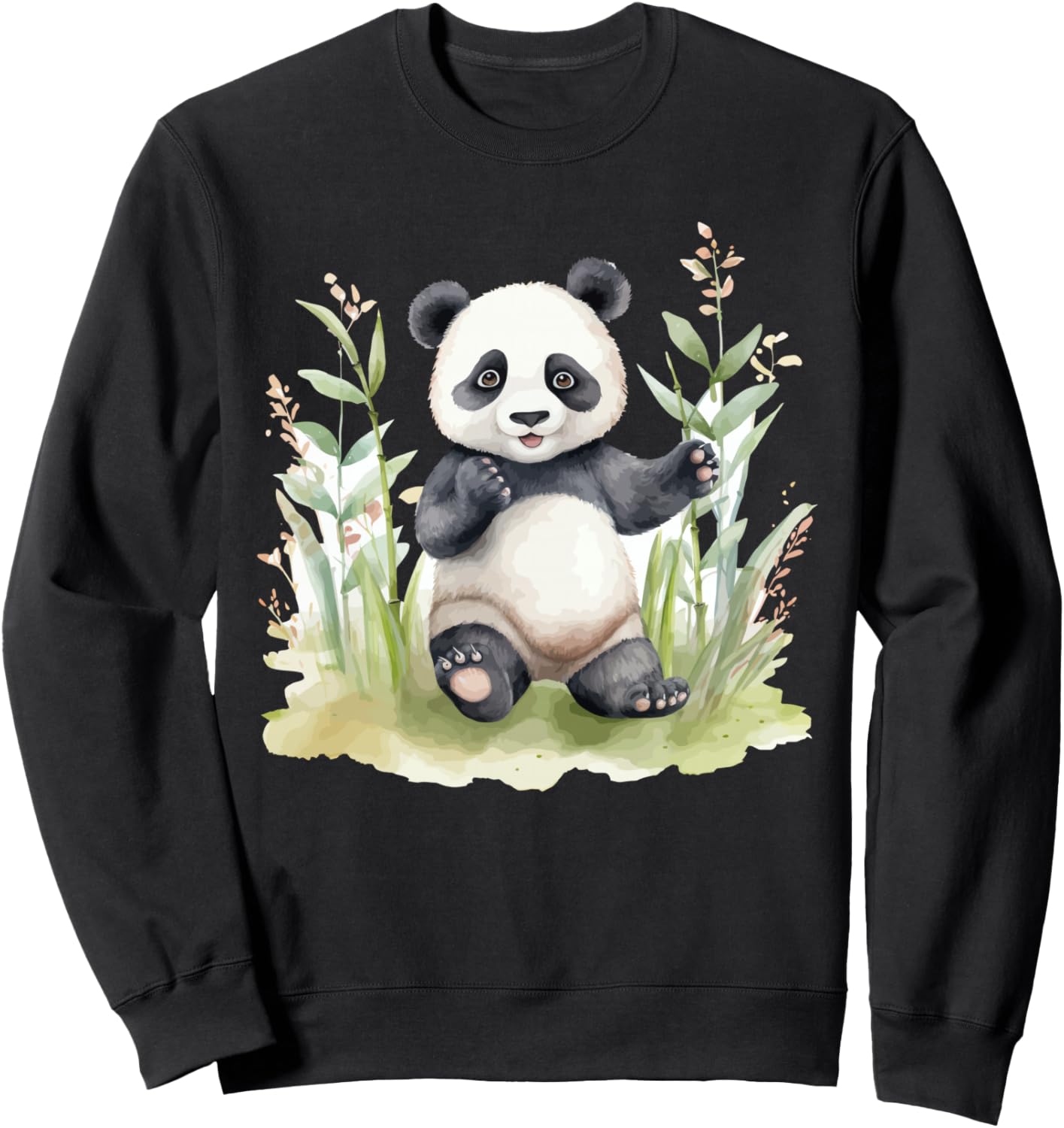 

Толстовка с рисунком панды в акварельном стиле Cute Panda Lovers Cute Asian Bear Apparel Gifts, черный