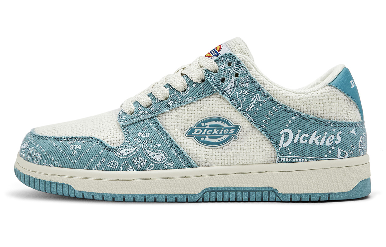 

Dickies Пейсли, модные универсальные низкие кроссовки для скейтбординга, мужские, белые, синие