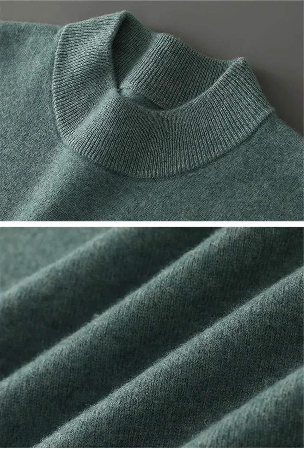 Мужской свитер с длинным рукавом и полувысоким воротником Slim Fit — фото 3