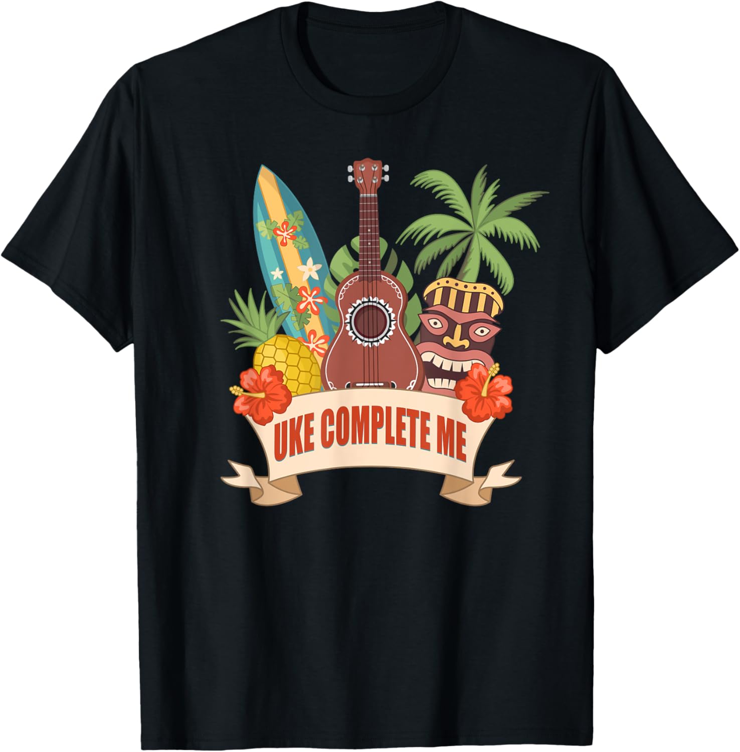 

Футболка Hawaiian Ukulele Uk Complete Me Surfboard Flower, черная (black 19-3911tcx), размер S Ukulele Hawaiian Uke Hd0