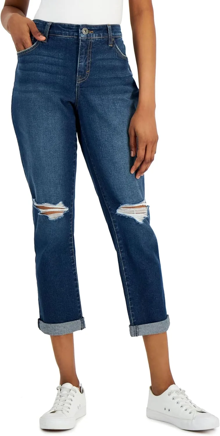 

Style & Co. Джинсы Girlfriend потертые