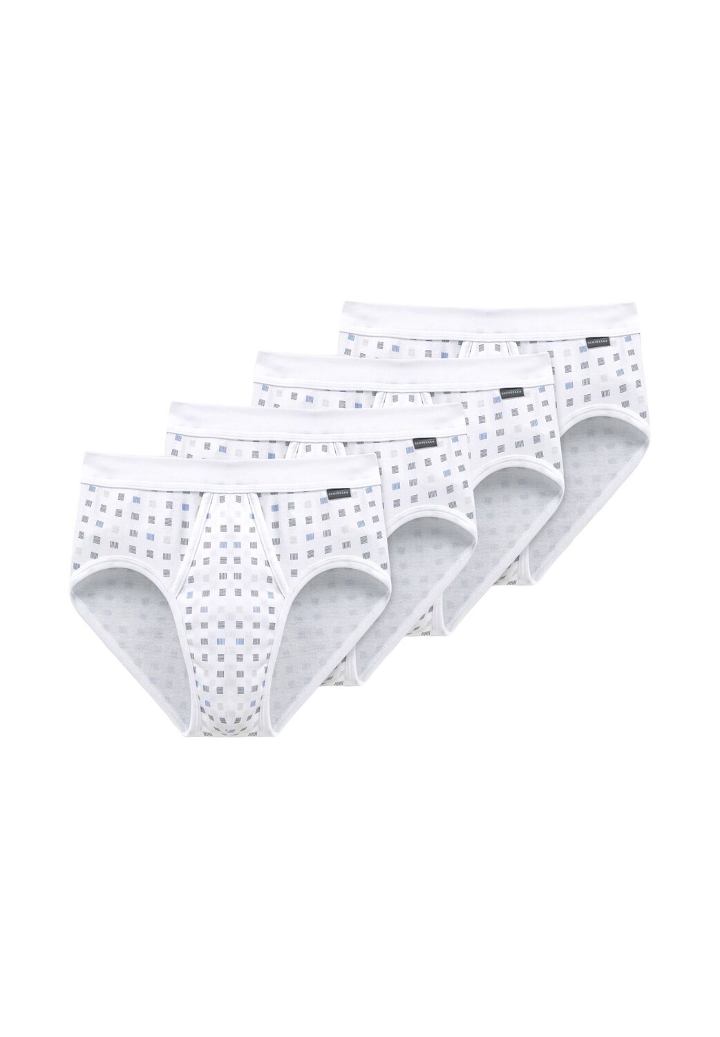

Трусы / трусы в упаковке из 4 шт. Cotton Essentials в тонкую рубчику SCHIESSER, белый