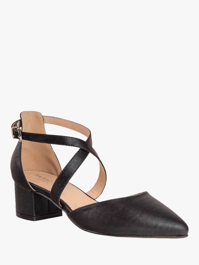 Fran Wide Fit туфли-лодочки с перекрестными ремнями Paradox London, Black — фото 3