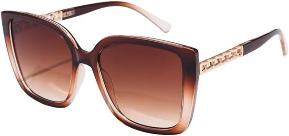 

Модные солнцезащитные очки большого размера для женщин, винтажные, в крупной оправе, роскошные солнцезащитные очки для украшения дома или улицы LVTFCO, Clear Brown