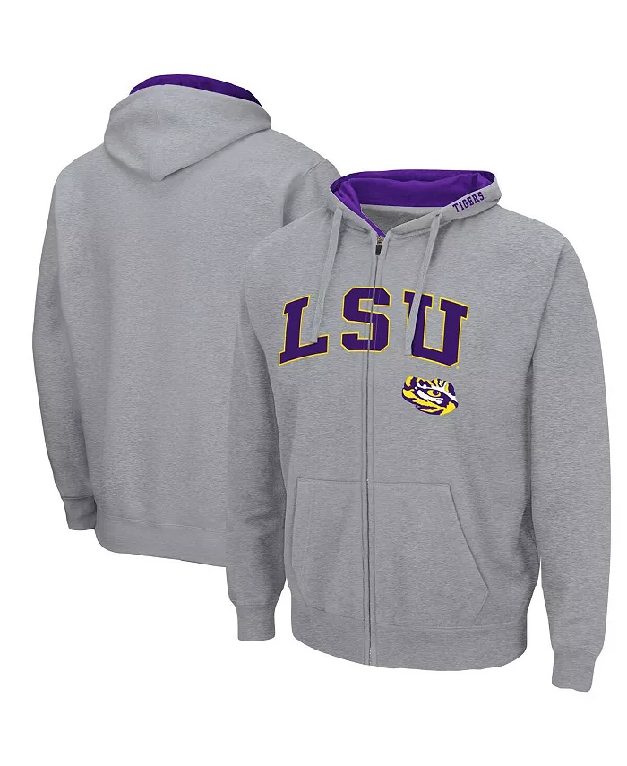 

Мужская толстовка LSU Tigers Arch Logo 3.0 с молнией Colosseum, серый