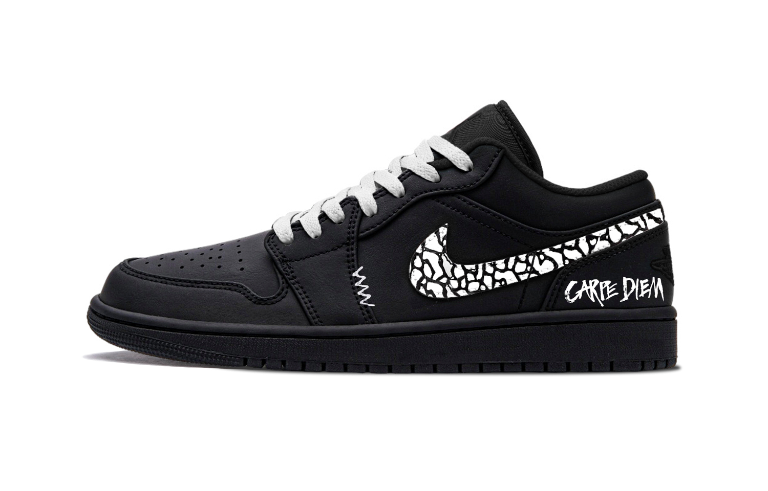 

Jordan Кроссовки баскетбольные низкие Air 1 Ground Crack устойчивые к истиранию винтажные унисекс черно-белые