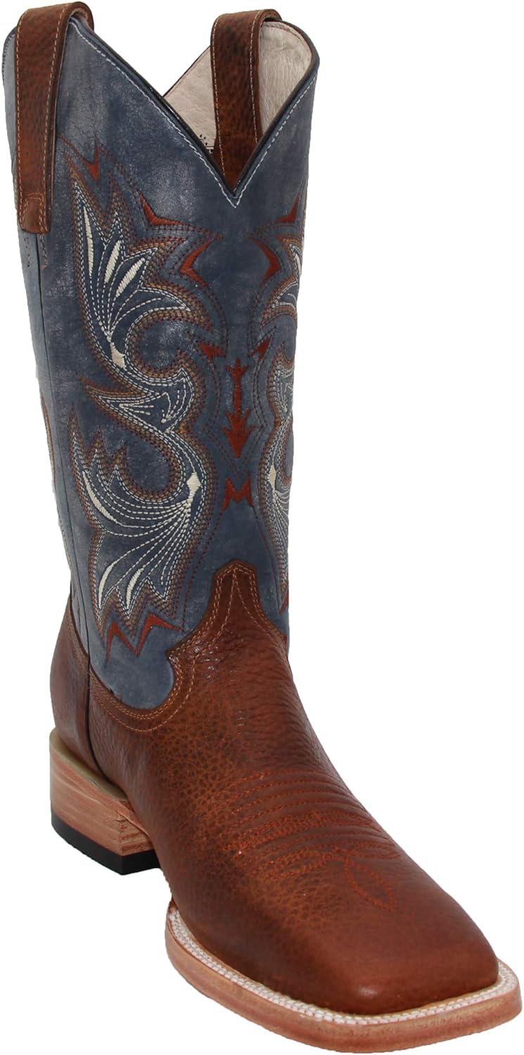 

Мужские ковбойские сапоги из натуральной кожи с квадратным носком Generic, голубой