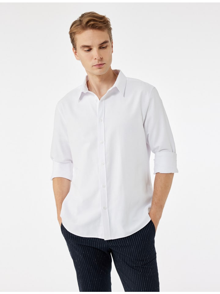 

KOTON Белые рубашки LS BSC