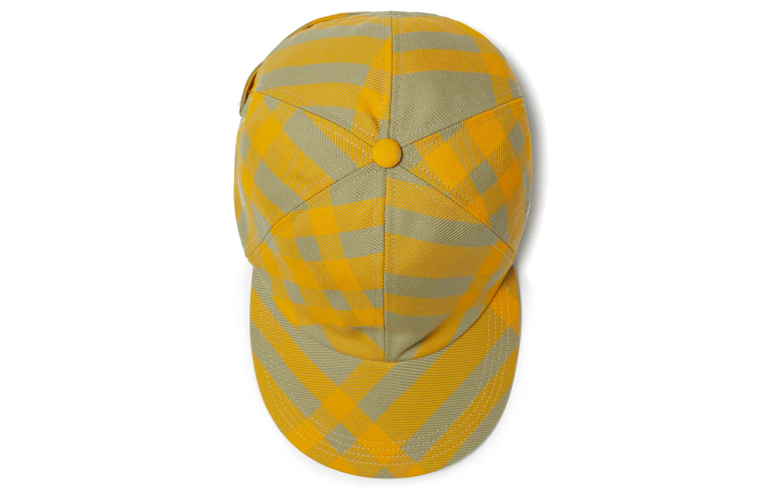 Burberry Хлопковая бейсболка с полиэстером и шерстью унисекс желтая, Yellow — фото 4