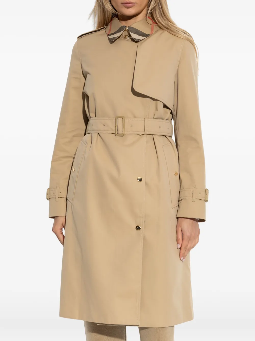 Пальто Burberry, женское, нейтральный, бежевый — фото 3