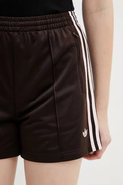 Шорты спортивные с высоким поясом Adidas Originals, коричневый — фото 4