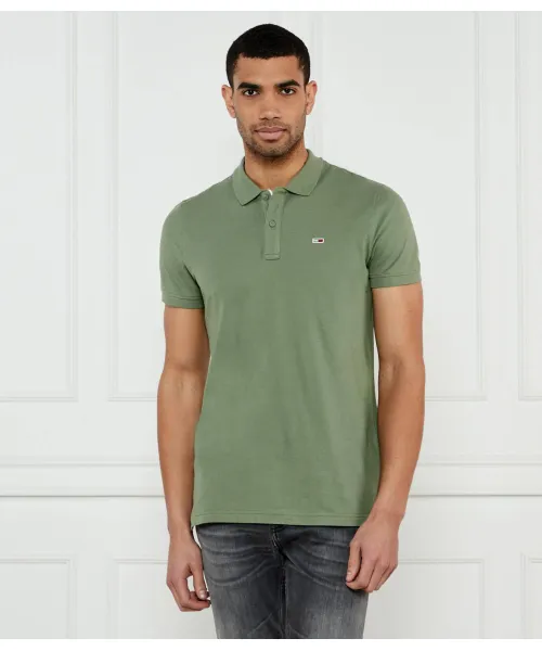 

Футболка поло Slim fit Tommy Jeans, зеленый