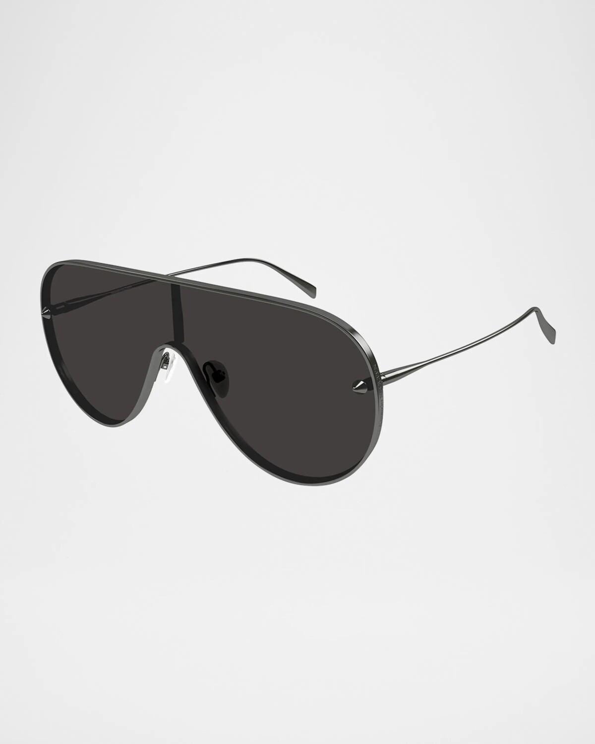 

Мужские солнцезащитные очки AM0481SM с металлическим щитком Alexander Mcqueen, цвет Shiny Dark Ruthenium