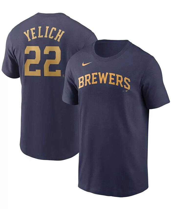 Мужская футболка с именем и номером Milwaukee Brewers — Christian Yelich Nike — фото 4