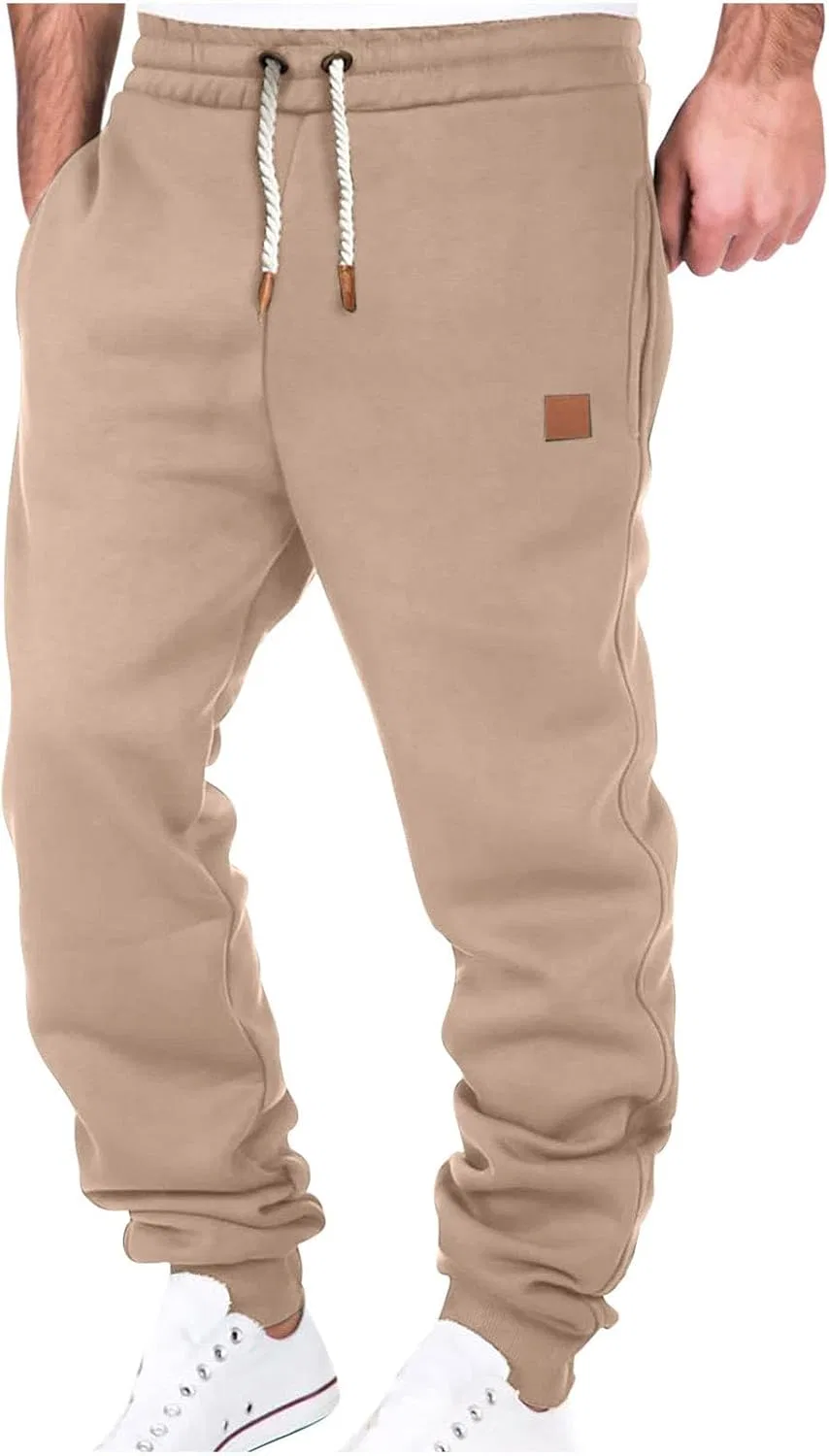 Мужские спортивные брюки на флисе, свободные, с карманами, цвет A03_khaki