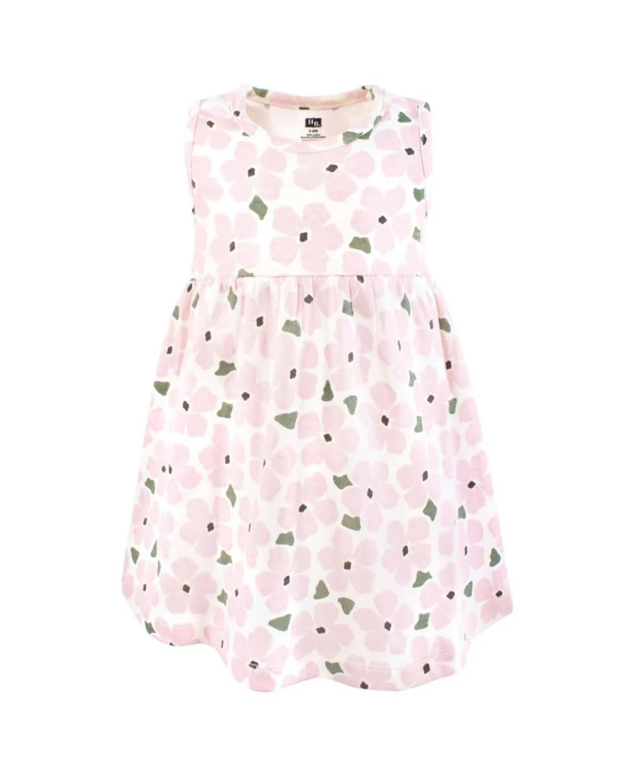 Удобный хлопковый комплект из платья и подходящего кардигана Hudson Baby, розовый sage floral — фото 4