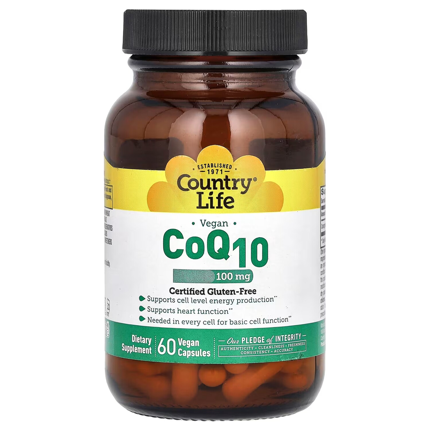 

Добавка Country Life Vegan CoQ10 100 мг, 60 веганских капсул