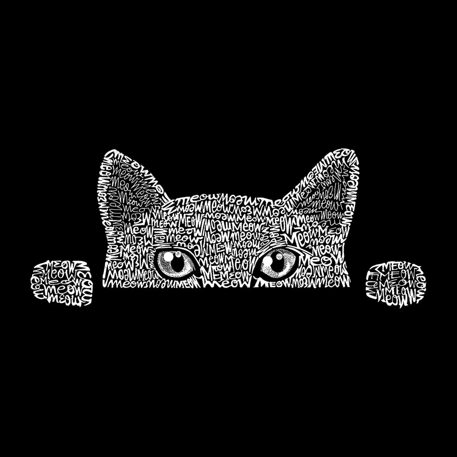 

Peeking Cat — мужская футболка с рисунком Word Art LA Pop Art, черный