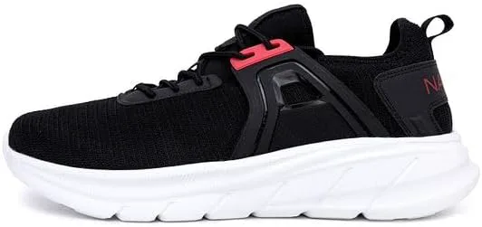 Мужские кроссовки Nautica для бега, спортивные, модные, с шнуровкой, мягкие для тренировок, тенниса - с амортизацией, дышащие, легкие и удобные, черный/красный — фото 2