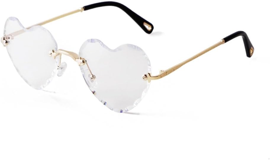 

Солнцезащитные очки в форме сердца для женщин. Прекрасные солнцезащитные очки без оправы в винтажном стиле с градиентным переходом, защита от ультрафиолета UV400 LVTFCO, C7