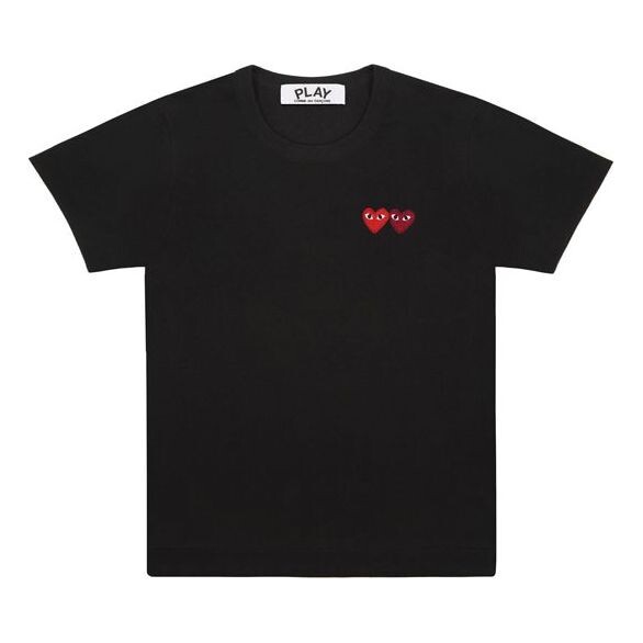 

Футболка double hearts tee 'black' Comme Des Garcons Play, черный