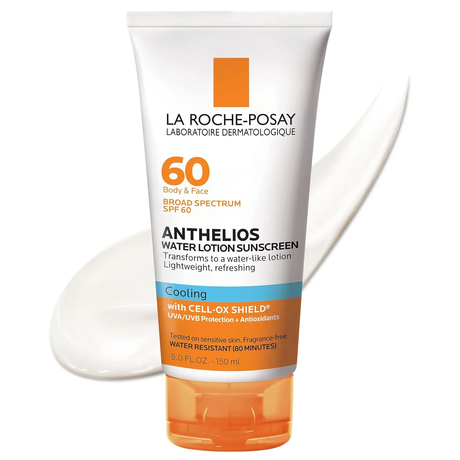 La Roche-Posay Anthelios охлаждающий солнцезащитный лосьон для лица и тела, широкий спектр SPF + антиоксиданты, быстро впитывается, нежирная текстура, SPF 60, SPF 30