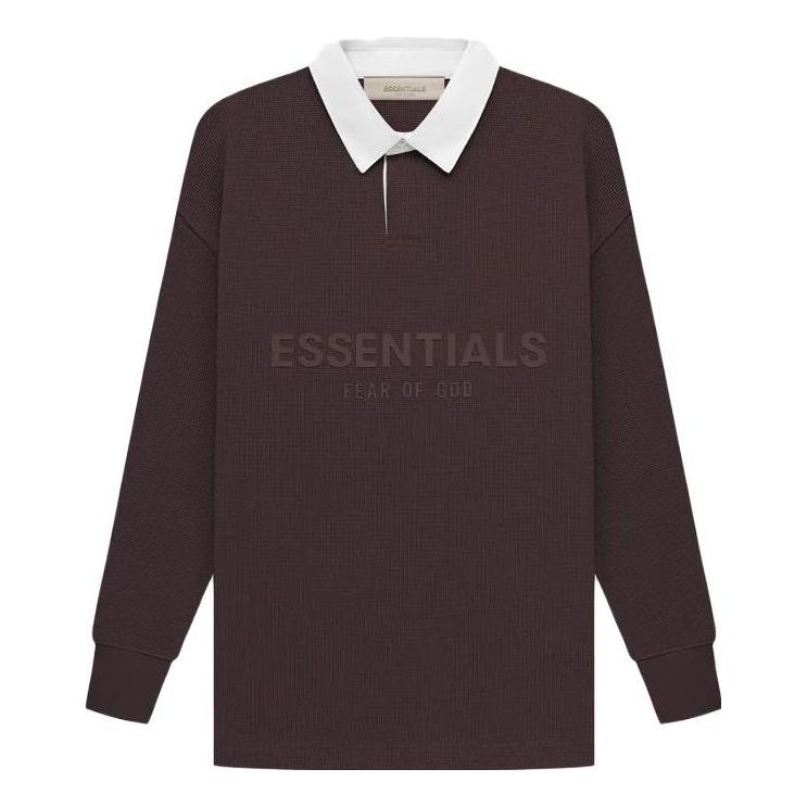 

Свитер (GS) Fear of God Essentials SS23 Waffle Rugby Sweatshirt 'Plum', коричневый